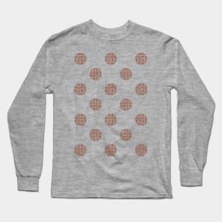 Zen Dot Pattern SANKUZUSHI red Long Sleeve T-Shirt